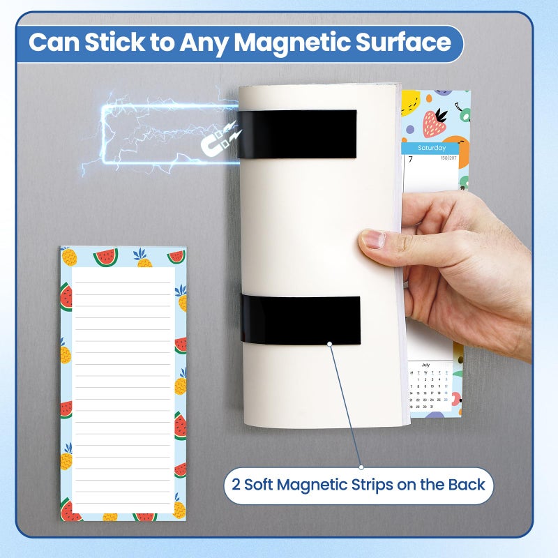 POIKSHARK 2025-2026 Magnetic Calendar for Refrigerator with 2 Pack Magnetic Note Pad for Fridge  2 Year from January 2025 to December 2026 with Seasonal Patterns  Aesthetic Magnet Wall Calendar - 11 ' '*8.5 ' ' - Image 3